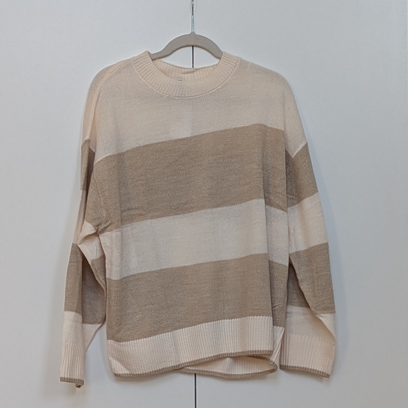 H&M Sweaters - H&M NWT Women's Beige and Cream Striped Sweater